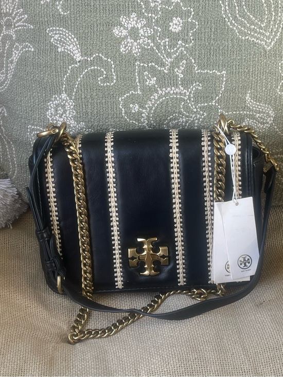 Tory Burch Handbags - NWT Tory Burch Kira Whipstitch Leather Stripe Chain Shoulder Bag 🖤✨